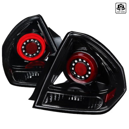 Spec-D Tuning 06-13 Chevrolet Impala LED Tail Lights- Glossy Black With Clear Lens LT-IPA06BKLED-TM